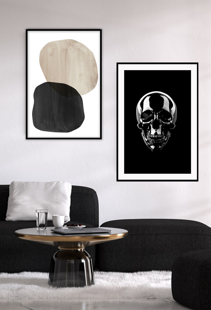 Black and white skull iconic fashion photograhpy render deadly death creepy 