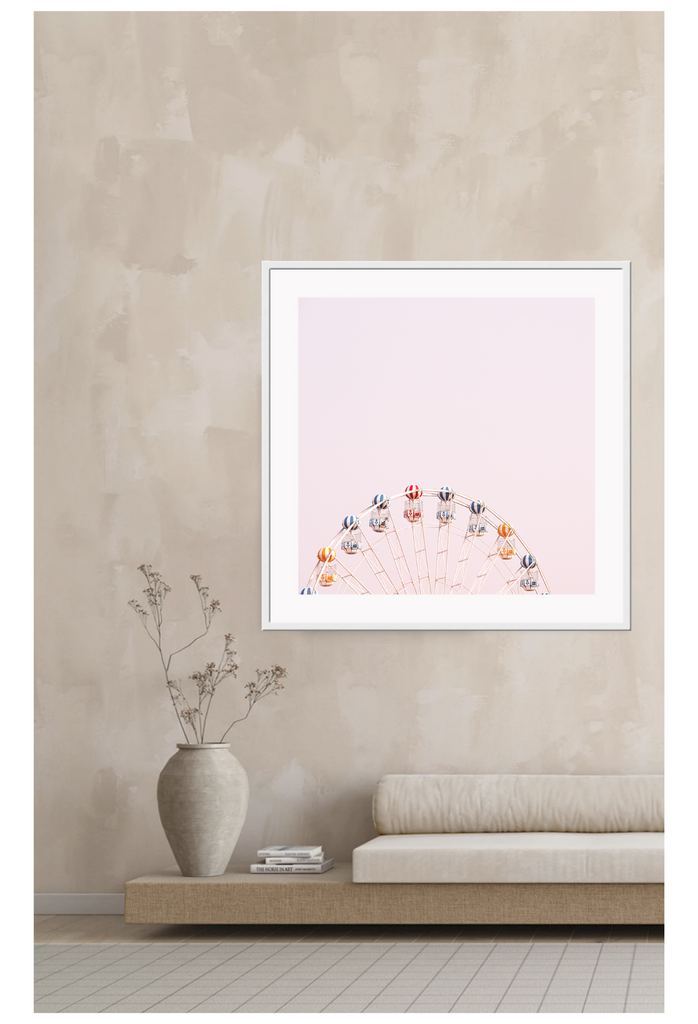 pink sky nursery framed art print 
