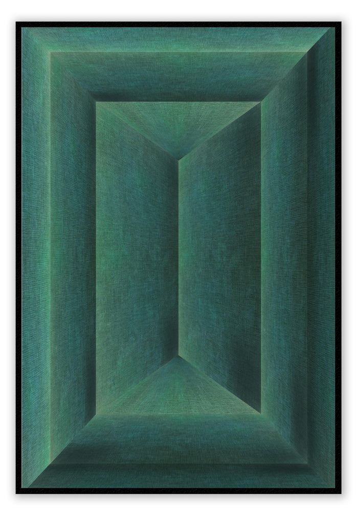 Abstract emerald green three dimensional print with texture and shading