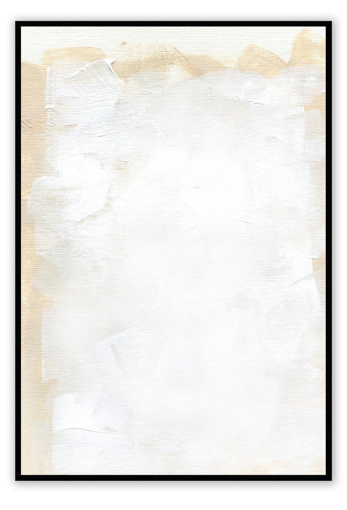 Abstract minimal line art white and beige brushstrokes blended print portrait landscape