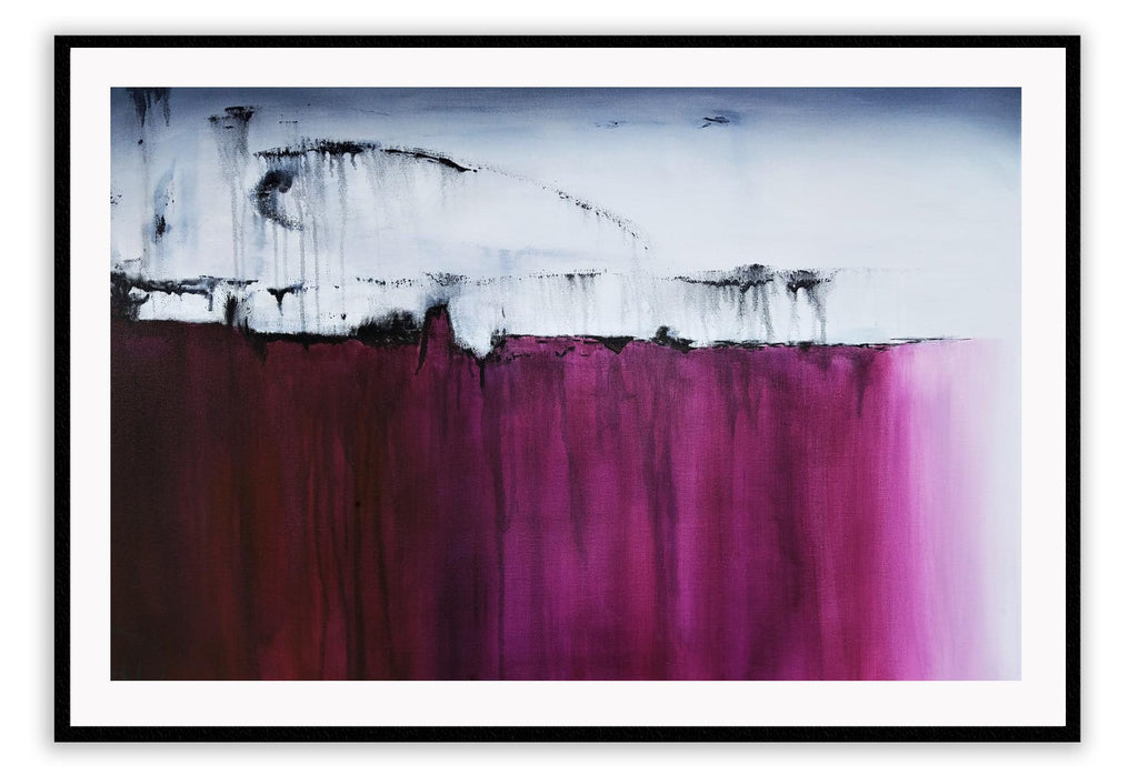 Abstract print with pink white and grey texture and ombre light landscape minimal magenta  