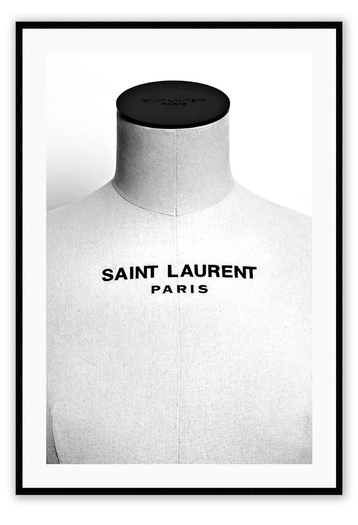 Black and white fashion print YSL Yves Saint Laurent mannequin dress form 