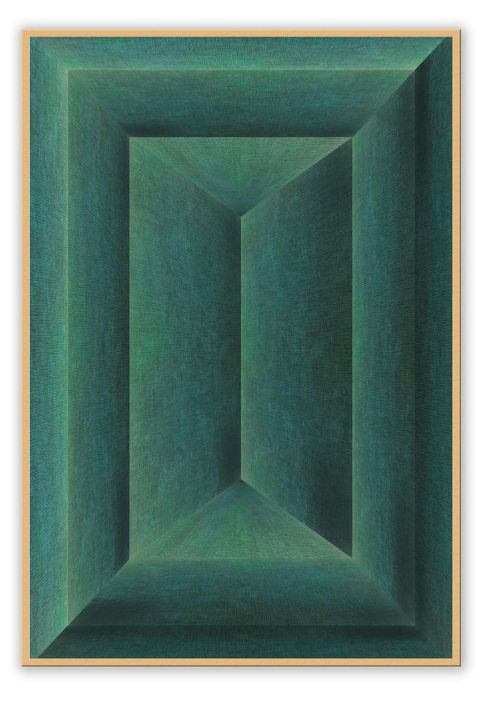 Abstract emerald green three dimensional print with texture and shading