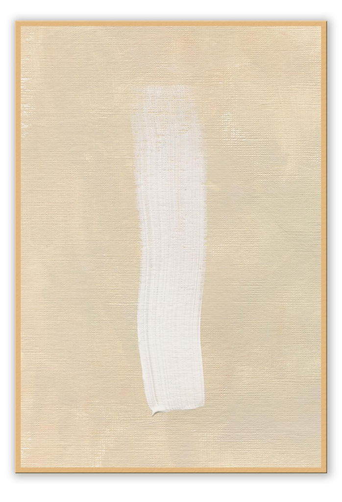 Abstract minimal line art white and beige brushstroke line print portrait landscape