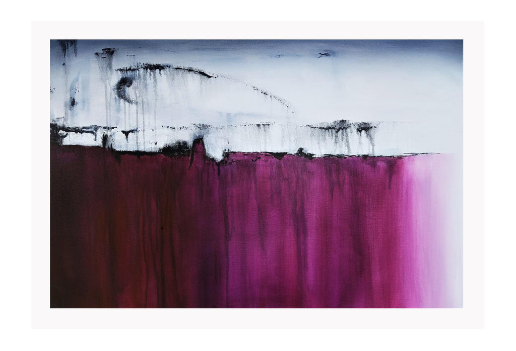 Abstract print with pink white and grey texture and ombre light landscape minimal magenta  