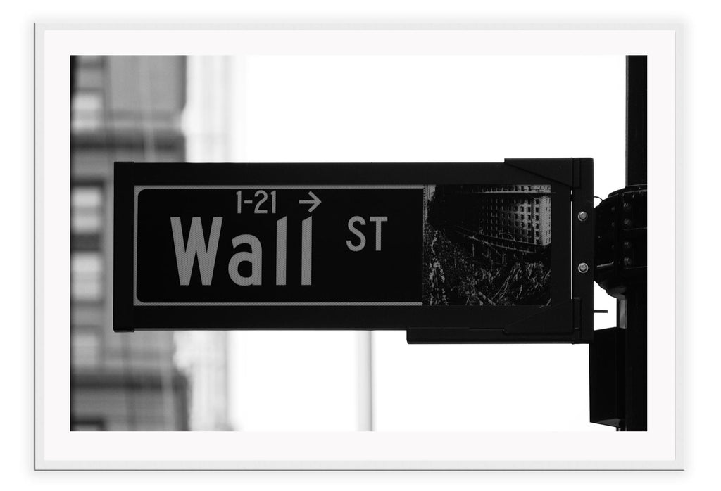 Iconic photography print New York street sign black and white landscape